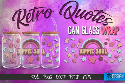 Glass Can Wrap SVG | Retro Wrap SVG | Glass Can Wrap SVG | Retro Glass Can | Wrap Template | 16 oz glass can wrap | Beer Can Glass Wrap SVG Fly Design 