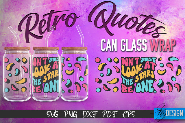 Glass Can Wrap SVG | Retro Wrap SVG | Glass Can Wrap SVG | Retro Glass Can | Wrap Template | 16 oz glass can wrap | Beer Can Glass Wrap SVG Fly Design 