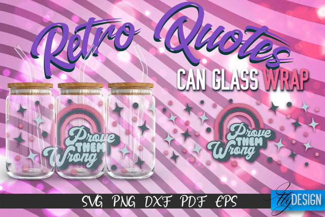 Glass Can Wrap SVG | Retro Wrap SVG | Glass Can Wrap SVG | Retro Glass Can | Wrap Template | 16 oz glass can wrap | Beer Can Glass Wrap SVG Fly Design 