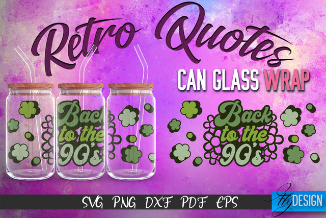 Glass Can Wrap SVG | Retro Wrap SVG | Glass Can Wrap SVG | Retro Glass Can | Wrap Template | 16 oz glass can wrap | Beer Can Glass Wrap SVG Fly Design 