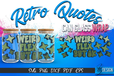 Glass Can Wrap SVG | Retro Wrap SVG | Glass Can Wrap SVG | Retro Glass Can | Wrap Template | 16 oz glass can wrap | Beer Can Glass Wrap SVG Fly Design 
