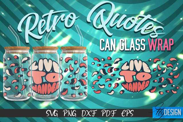 Glass Can Wrap SVG | Retro Wrap SVG | Glass Can Wrap SVG | Retro Glass Can | Wrap Template | 16 oz glass can wrap | Beer Can Glass Wrap SVG Fly Design 