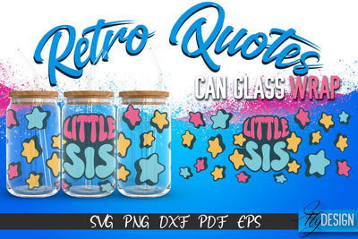 Glass Can Wrap SVG | Retro Wrap SVG | Glass Can Wrap SVG | Retro Glass Can | Wrap Template | 16 oz glass can wrap | Beer Can Glass Wrap SVG Fly Design 