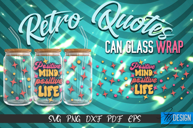 Glass Can Wrap SVG | Retro Wrap SVG | Glass Can Wrap SVG | Retro Glass Can | Wrap Template | 16 oz glass can wrap | Beer Can Glass Wrap SVG Fly Design 