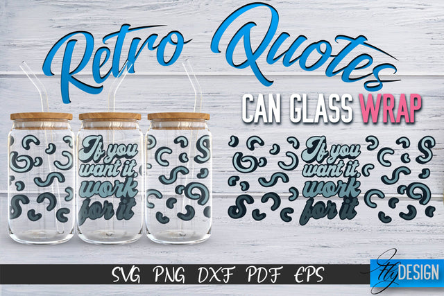 Glass Can Wrap SVG | Retro Wrap SVG | Glass Can Wrap SVG | Retro Glass Can | Wrap Template | 16 oz glass can wrap | Beer Can Glass Wrap SVG Fly Design 