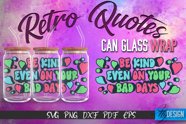 Glass Can Wrap SVG | Retro Wrap SVG | Glass Can Wrap SVG | Retro Glass Can | Wrap Template | 16 oz glass can wrap | Beer Can Glass Wrap SVG Fly Design 