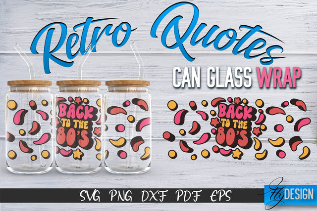 Glass Can Wrap SVG | Retro Wrap SVG | Glass Can Wrap SVG | Retro Glass Can | Wrap Template | 16 oz glass can wrap | Beer Can Glass Wrap SVG Fly Design 