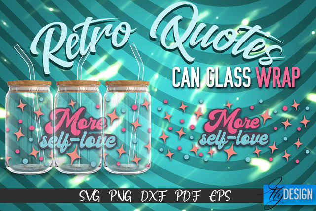 Glass Can Wrap SVG | Retro Wrap SVG | Glass Can Wrap SVG | Retro Glass Can | Wrap Template | 16 oz glass can wrap | Beer Can Glass Wrap SVG Fly Design 