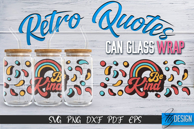 Glass Can Wrap SVG | Retro Wrap SVG | Glass Can Wrap SVG | Retro Glass Can | Wrap Template | 16 oz glass can wrap | Beer Can Glass Wrap SVG Fly Design 