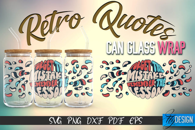 Glass Can Wrap SVG | Retro Wrap SVG | Glass Can Wrap SVG | Retro Glass Can | Wrap Template | 16 oz glass can wrap | Beer Can Glass Wrap SVG Fly Design 