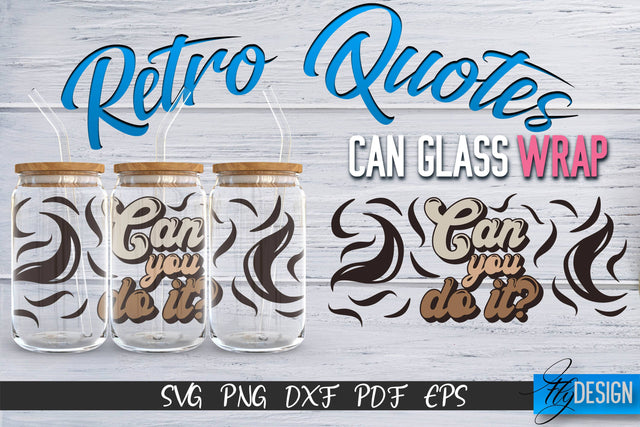 Glass Can Wrap SVG | Retro Wrap SVG | Glass Can Wrap SVG | Retro Glass Can | Wrap Template | 16 oz glass can wrap | Beer Can Glass Wrap SVG Fly Design 