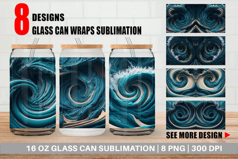 Glass Can Wrap Turbulence liquid marble Sublimation artnoy 