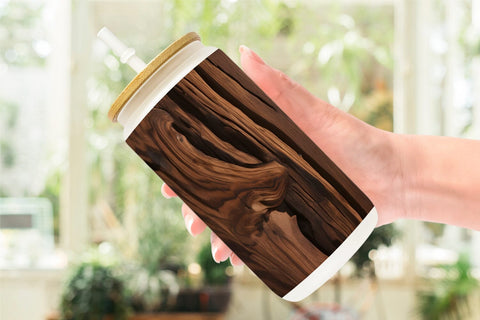 Glass Can Wrap Wood Texture Sublimation artnoy 