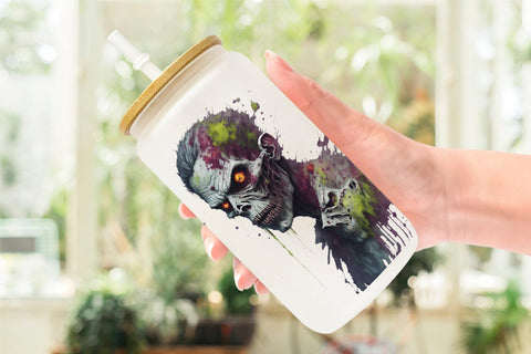 Glass Can Wrap Zombie Halloween Sublimation artnoy 