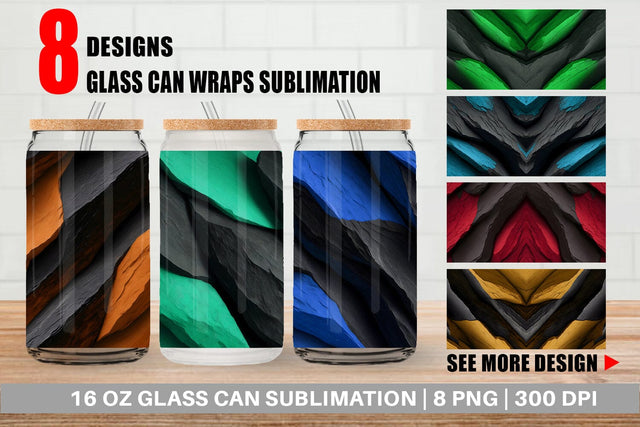 Glass Can Wraps Sublimation artnoy 