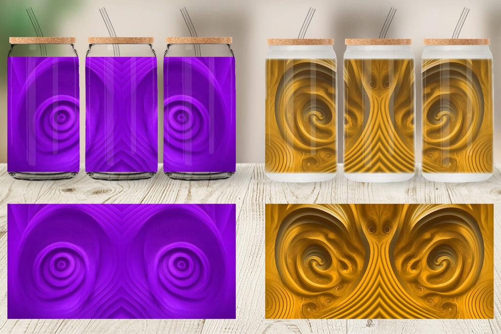 Glass Can Wraps Spiral Texture Background - So Fontsy