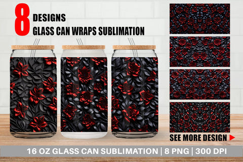 Glass Can Wraps Sublimation artnoy 