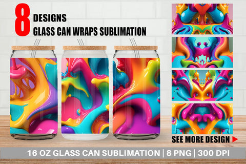 Glass Can Wraps Sublimation artnoy 