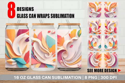 Glass Can Wraps Sublimation artnoy 