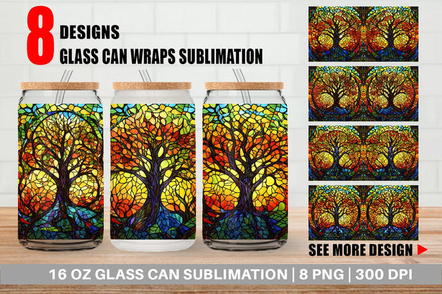 Glass Can Wraps Sublimation artnoy 