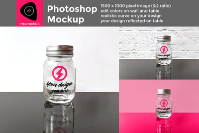 Glass Canning Jar Layered PSD Photoshop Product Mockup Mock Up Photo Risa Rocks It 