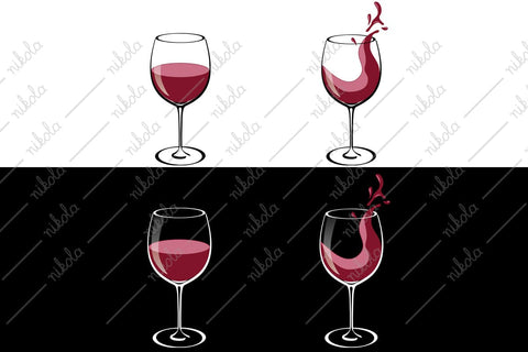 Glass of Red Wine Vector Clipart PNG SVG EPS PDF SVG nikola 