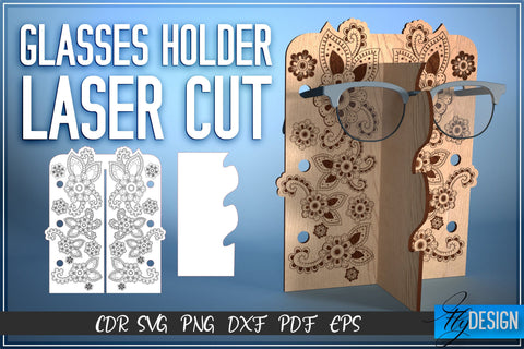 Glasses Holder Laser Cut SVG | Accessories Holder SVG Design | CNC Files SVG Fly Design 