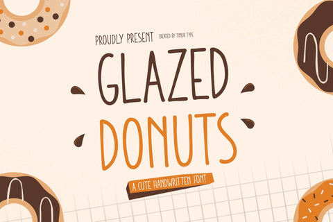 Glazed Donuts - Cute Handwritten Font Font Timur type 