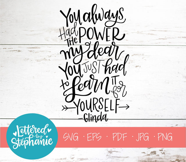 Glinda Quote SVG, Affirmation SVG SVG Lettered by Stephanie 