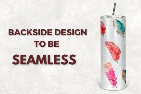 Glitter 20 oz Skinny Tumbler Sublimation Design Template Feather Glitter Tumbler Design Straight & Tapered Digital Download PNG Sublimation TumblersByPhill 