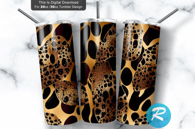 Glitter Animal Leopard 20 oz / 30 oz Tumbler PNG Sublimation Regulrcrative 