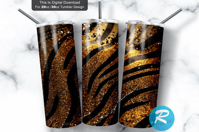 Glitter Animal Print 20 oz / 30 oz Tumbler PNG Sublimation Regulrcrative 