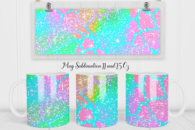 Glitter Animal Print Mug Wrap Sublimation WatercolorColorDream 