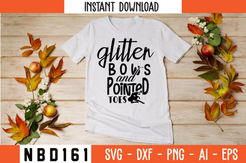 glitter bows and pointed toes Svg Design SVG Nbd161 