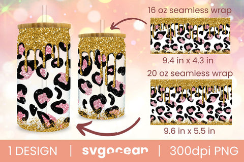 Glitter Can Glass | PNG | 16 Oz | 20 Oz Libbey Glass SVG SvgOcean 