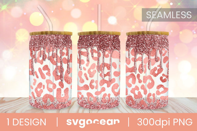 Glitter Can Glass Sublimation | PNG | 16 Oz | 20 Oz Libbey Glass SVG SvgOcean 