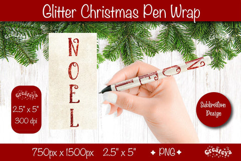 Glitter Christmas pen wrap PNG Christmas Pen Wrap sublimation png Xmas Pen Wrap Sublimation Createya Design 