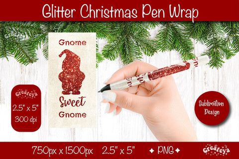 Glitter Christmas pen wrap PNG Christmas Pen Wrap sublimation png Xmas Pen Wrap Sublimation Createya Design 