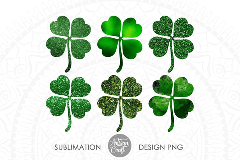 Glitter clover PNG showing St Patrick's Day shamrock SVG Artisan Craft SVG 