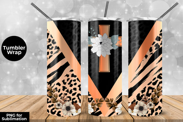Glitter Cross Peace 20 oz Skinny Tumbler Wrap Sublimation Design Sublimation Sublimatiz Designs 