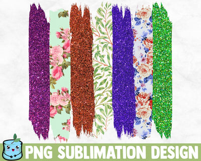 Glitter Flowers Brush Strokes SVG MintyMarshmallows 