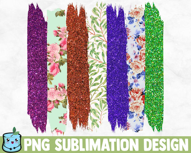 Glitter Flowers Brush Strokes SVG MintyMarshmallows 