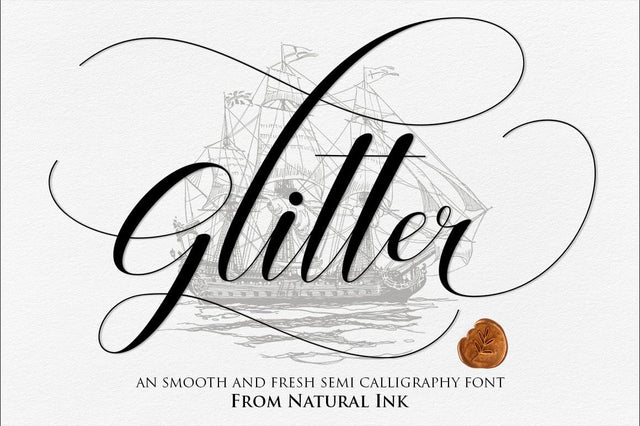 Glitter Font Studio Natural Ink 