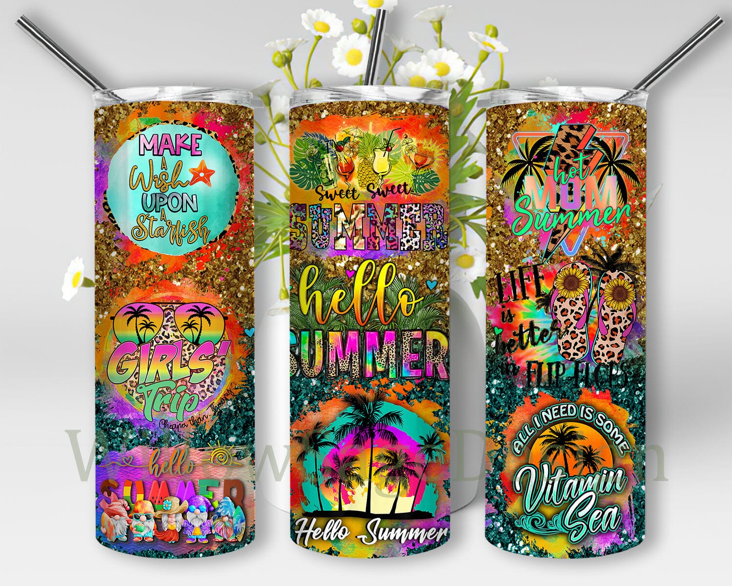 20 Oz Mermaid Tumbler Template, Sublimation Designs, Ocean Life