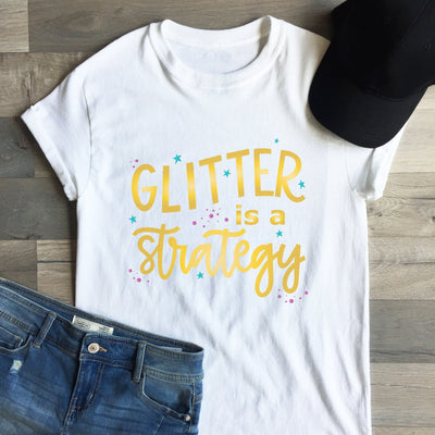 Glitter is a Strategy SVG Cut File SVG Cursive by Camille 