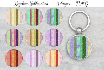 Glitter Keychains Bundle Sublimation WatercolorColorDream 