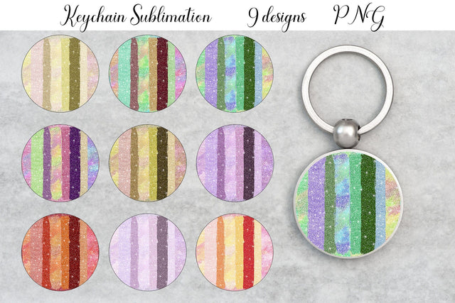 Glitter Keychains Bundle Sublimation WatercolorColorDream 