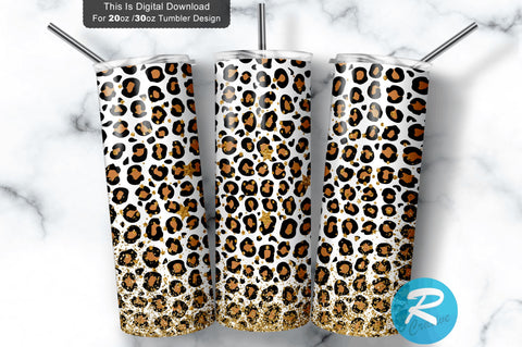 Glitter Leopard 20 oz / 30 oz Tumbler PNG Sublimation Regulrcrative 