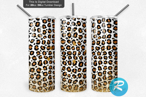 Glitter Leopard 20 oz / 30 oz Tumbler PNG Sublimation Regulrcrative 