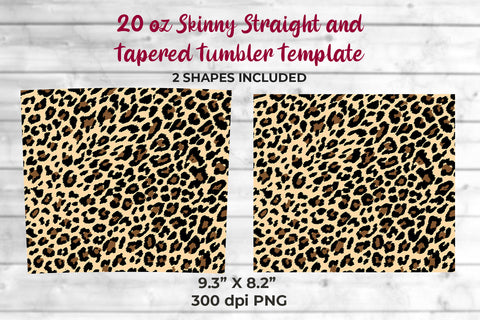 Glitter Leopard 20 oz Skinny Tumbler Wrap Sublimation Design Beige Sublimation Sublimatiz Designs 